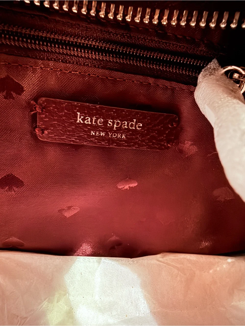 kate spade Burgundy Leather Tote with Matching Wallet Set